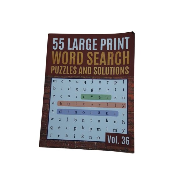 55 Large Print Word Search Puzzle Books Vol. 5 & Vol. 36 Games & Solutions Paper - Picture 6 of 10